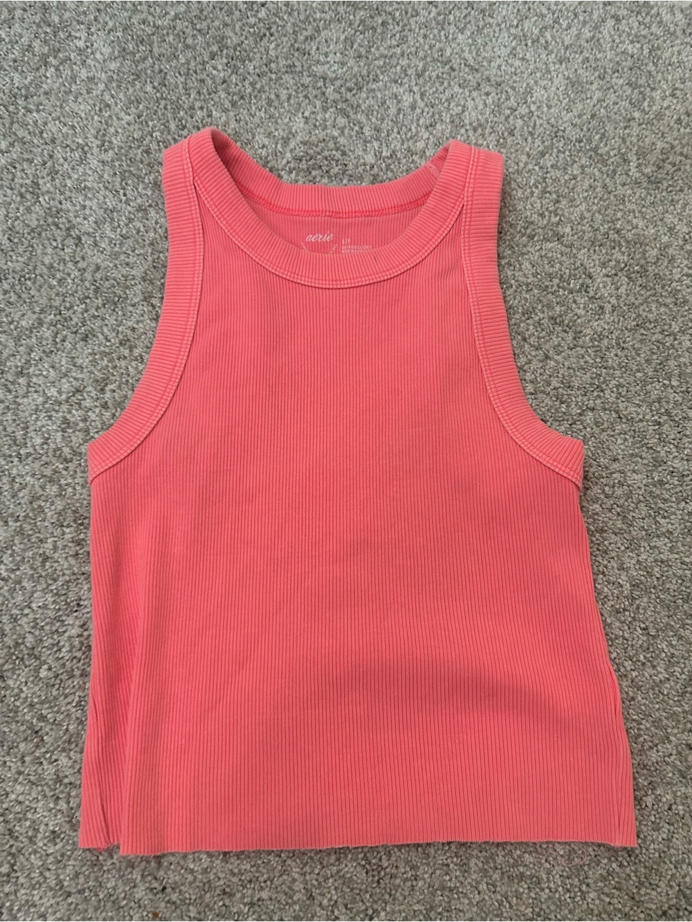 aerie Girls Coral Ribbed Tank Top
